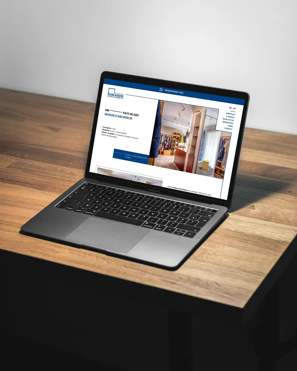 Mockup ordinateur réalisation Christophe Sarlandie par Ideclap, refonte site internet et audit SEO