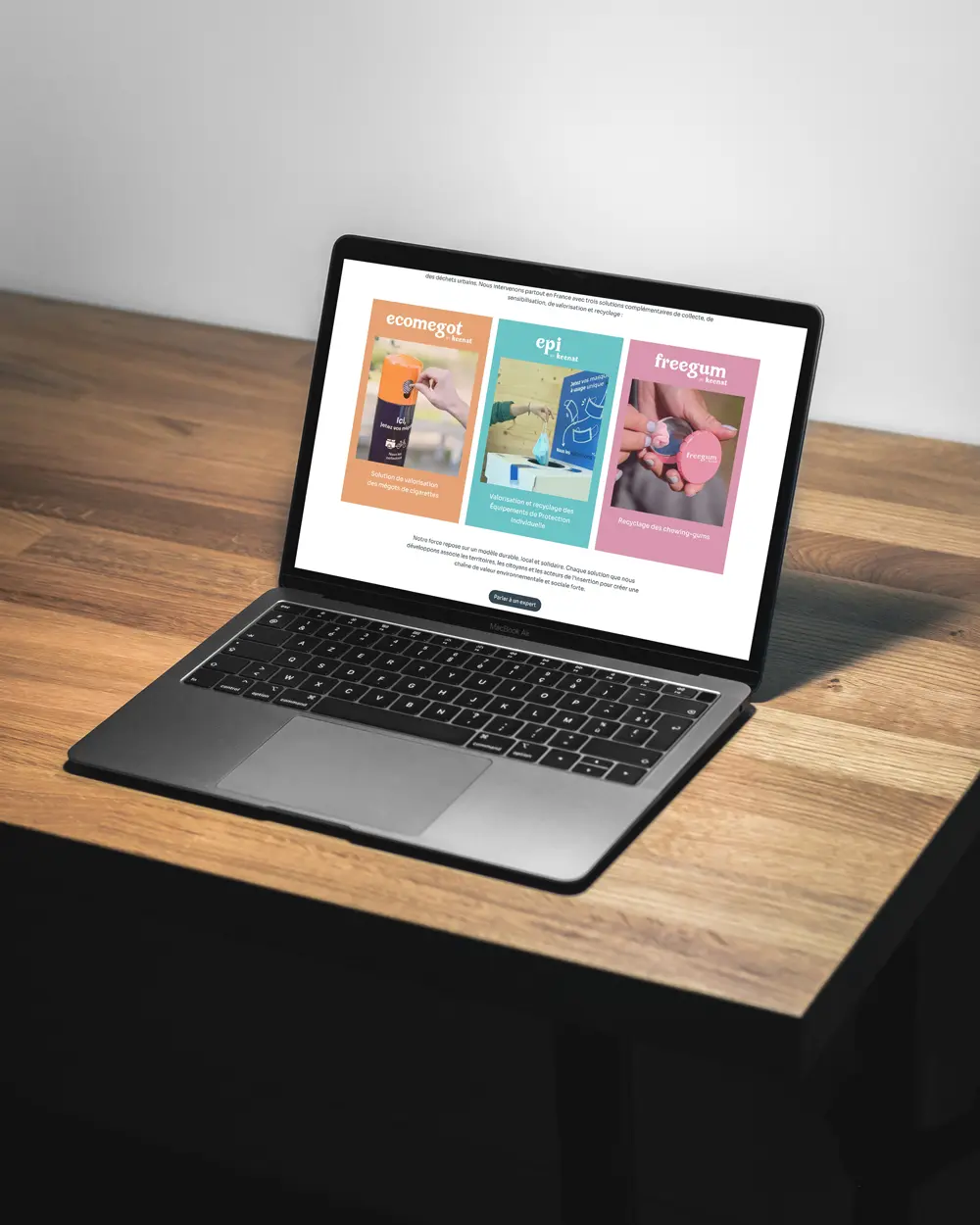 Mockup ordinateur réalisation Keenat par Ideclap, refonte site internet