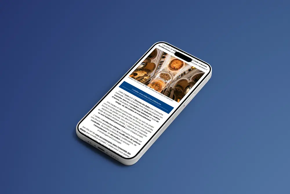 Mockup téléphone réalisation Christophe Sarlandie par Ideclap, création site internet audit SEO